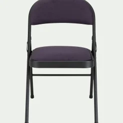 Chaise pliante en métal et tissu - noir calabrun