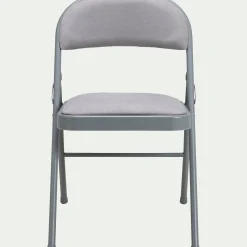 Chaise pliante en métal et tissu - gris restanque