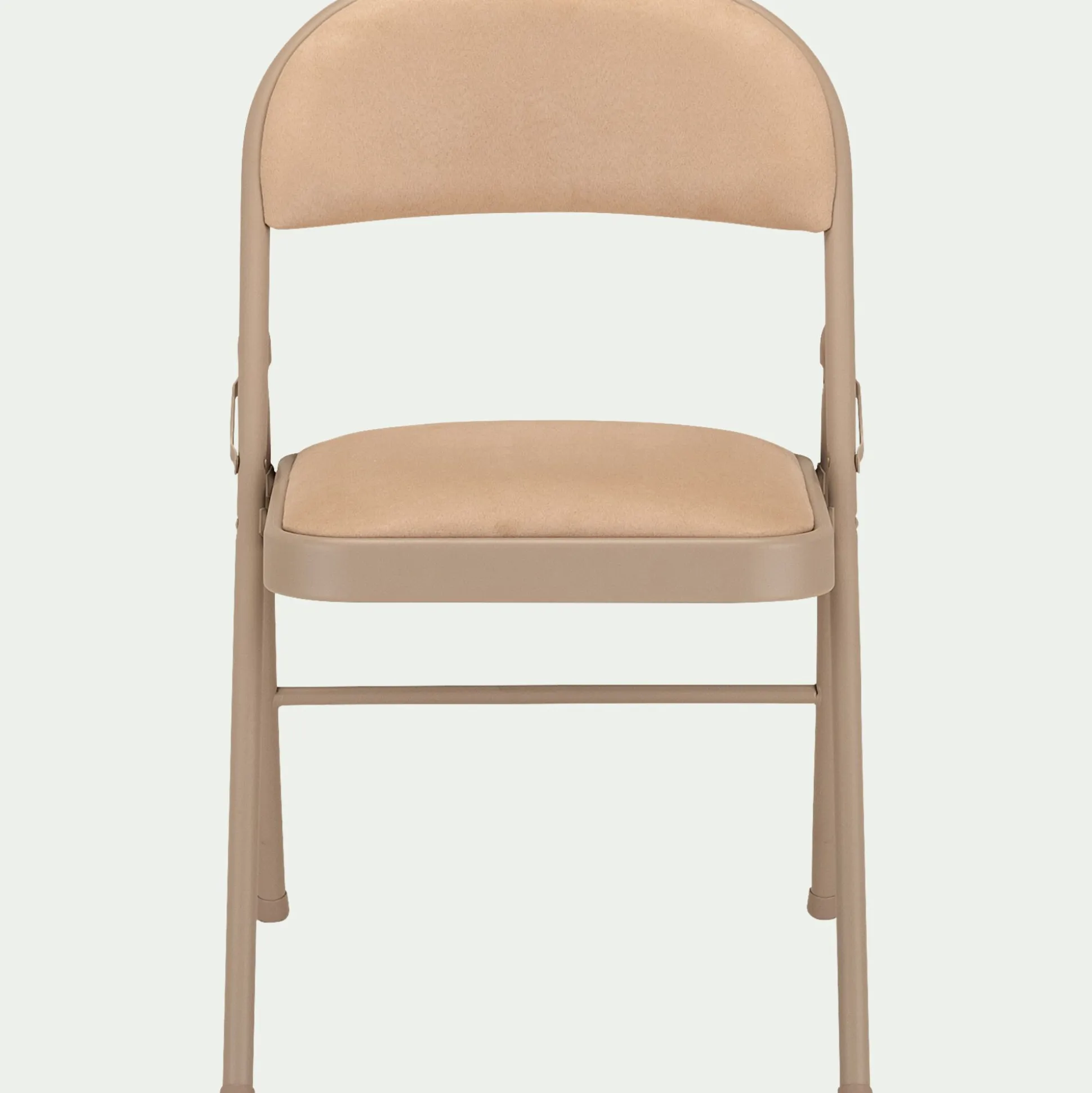 Chaise pliante en métal et tissu - beige