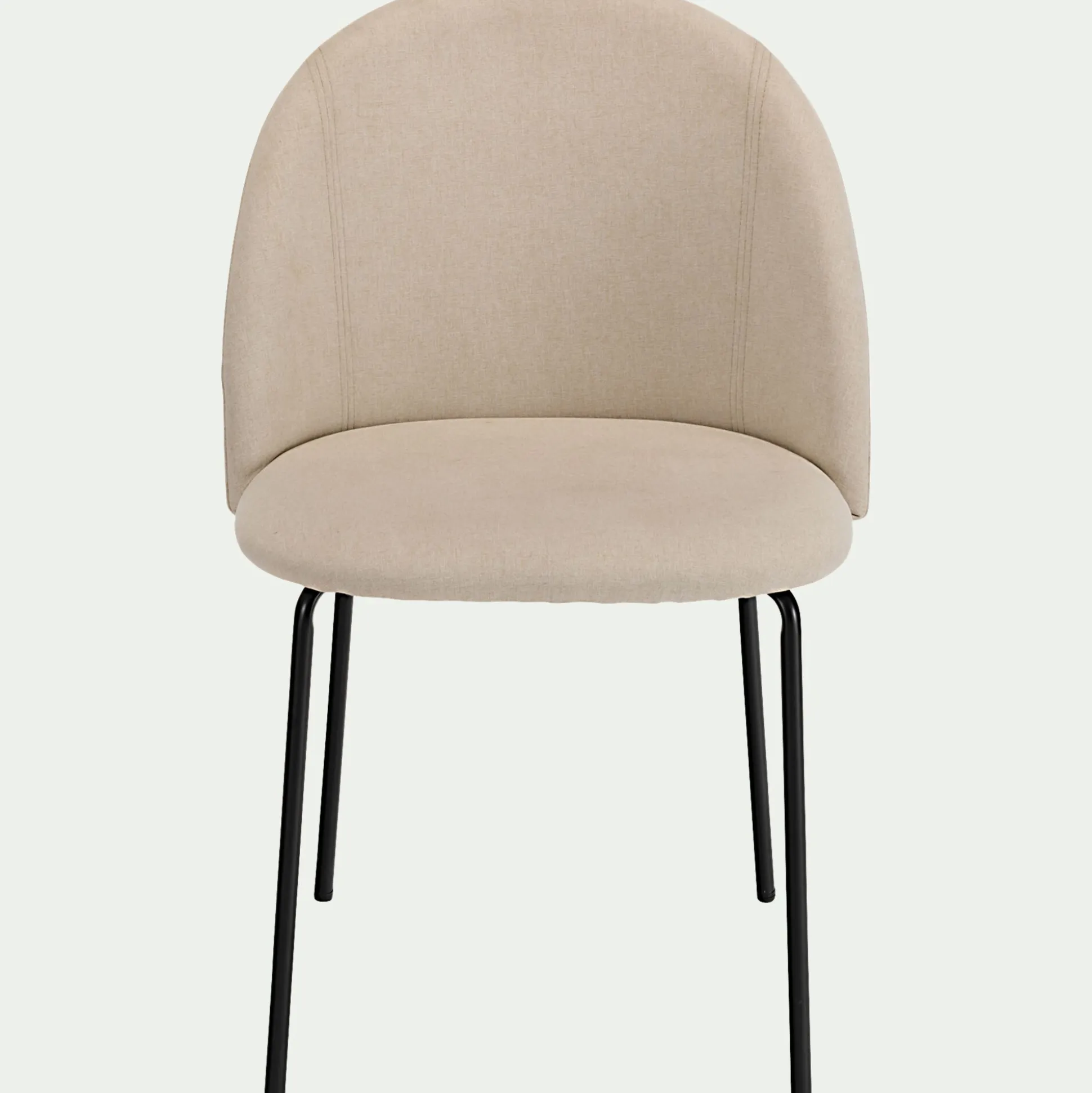 Chaise ronde en tissu - beige roucas