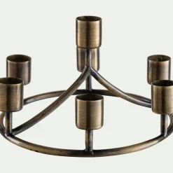 Chandelier 7 bougies en fer D18cm - doré