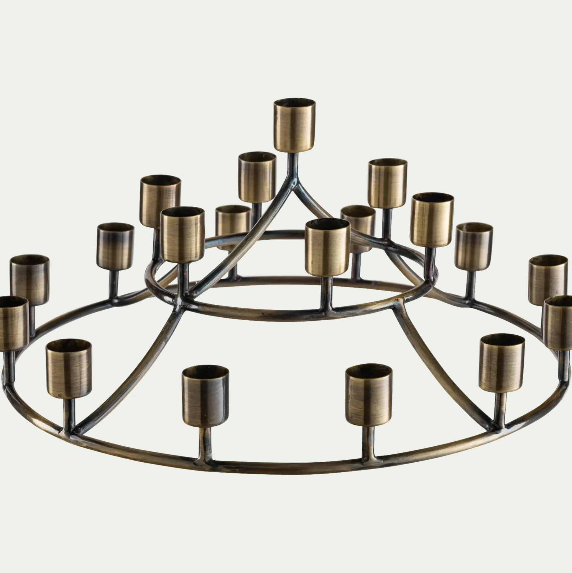 Chandelier 19 bougies en fer D33,5xH15cm - doré