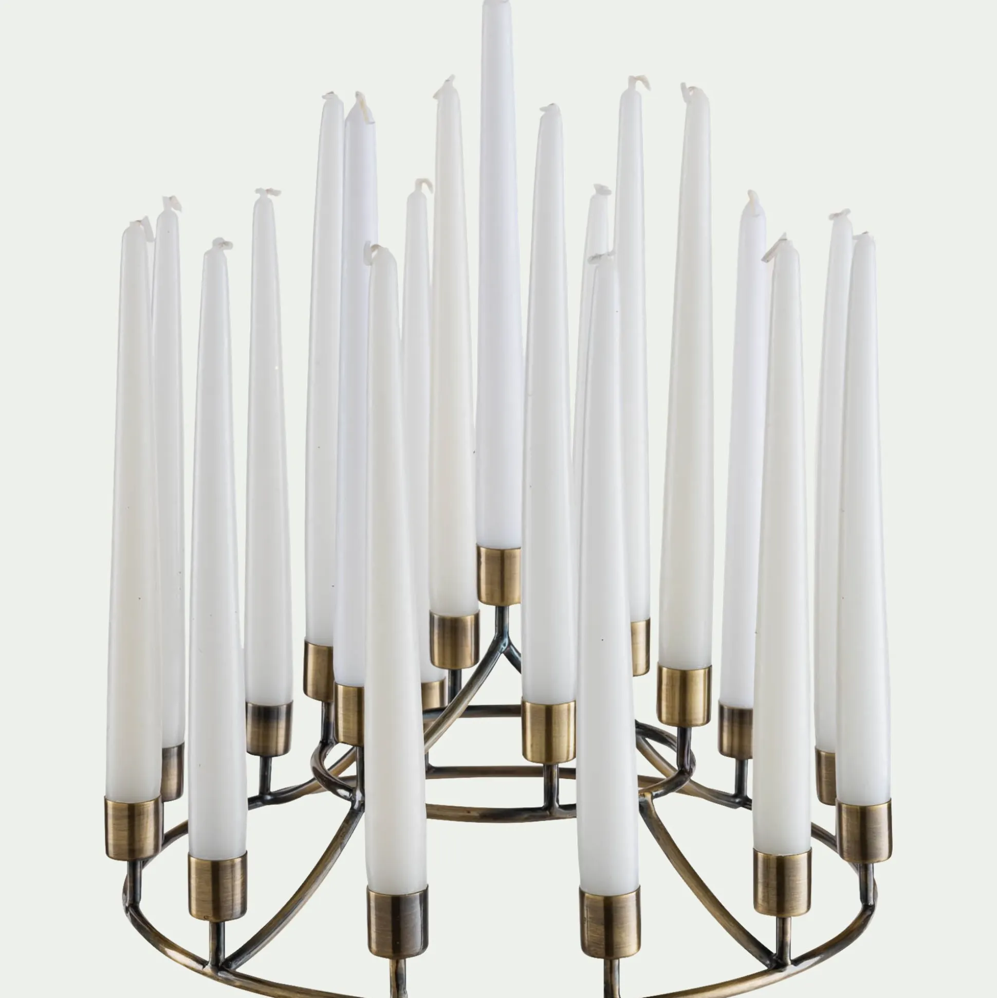 Chandelier 19 bougies en fer D33,5xH15cm - doré