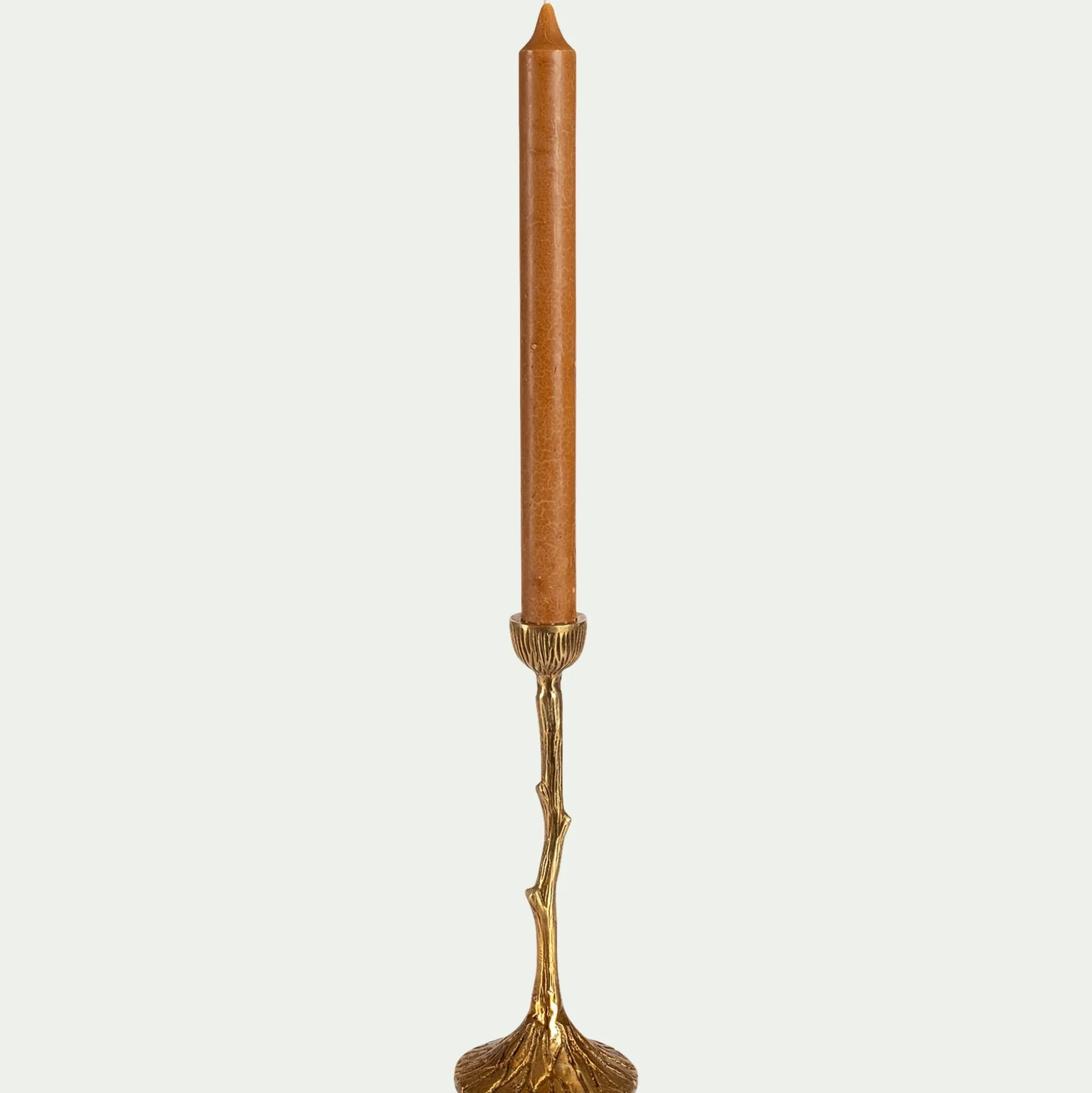 Chandelier effet bois en laiton H20cm - doré
