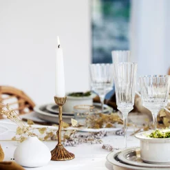 Chandelier effet bois en laiton H16cm - doré