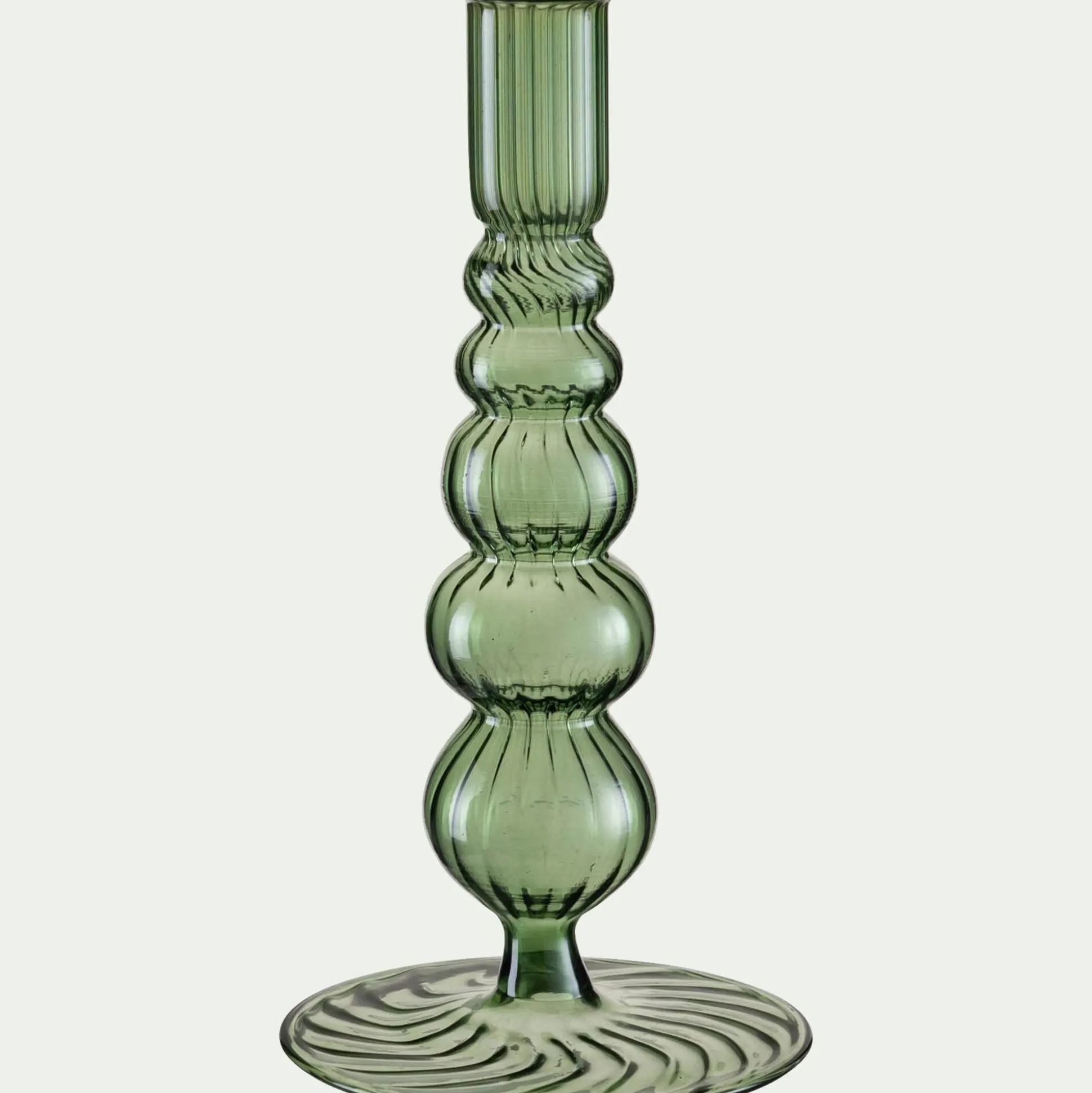Chandelier sculpté en verre - vert