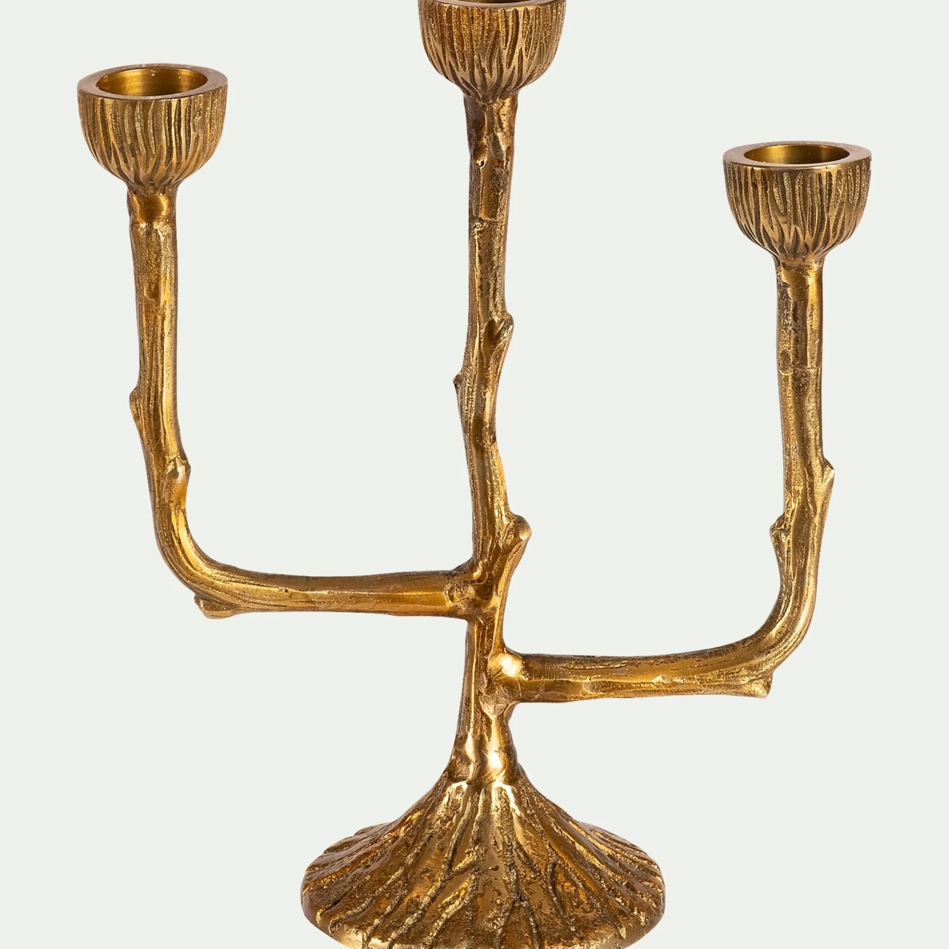 Chandelier à trois branches en laiton H20cm - doré