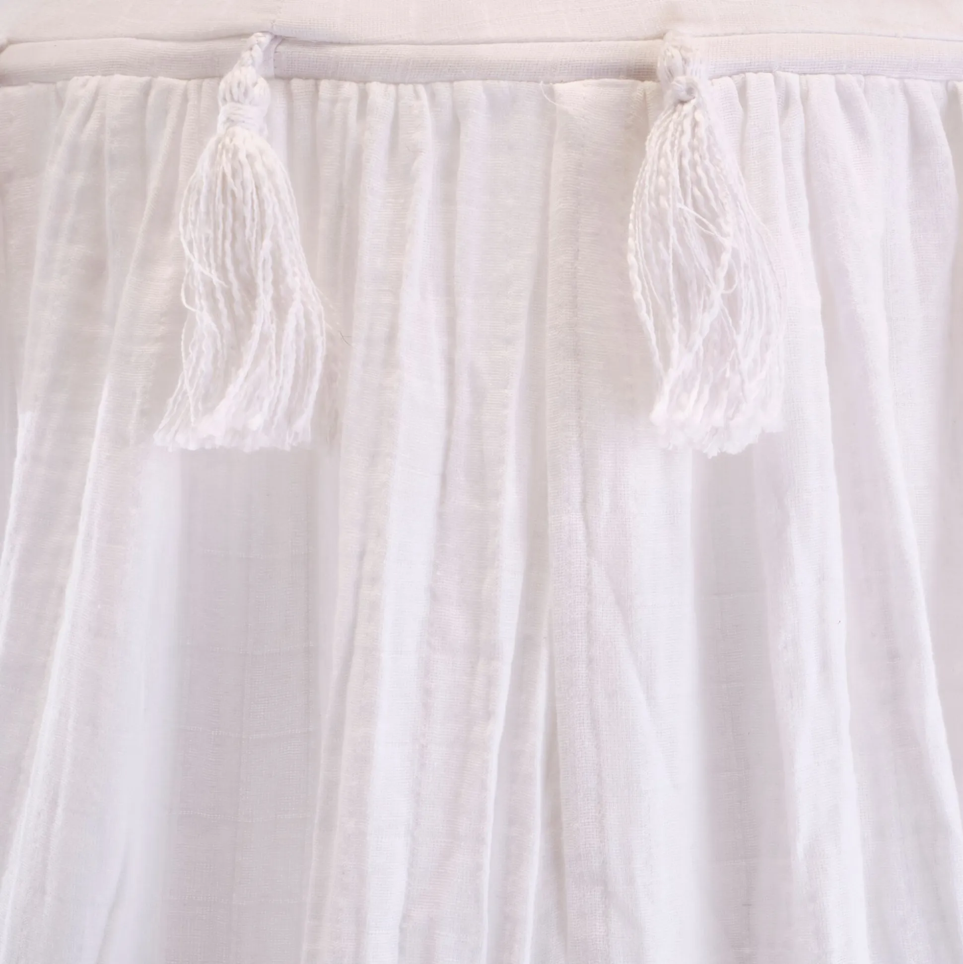 Ciel de lit en gaze de coton H220cm - blanc
