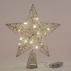 Cimier étoile lumineux H27cm - naturel