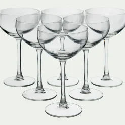 Coffret de 6 coupes à champagne en verre 24cl - transparent