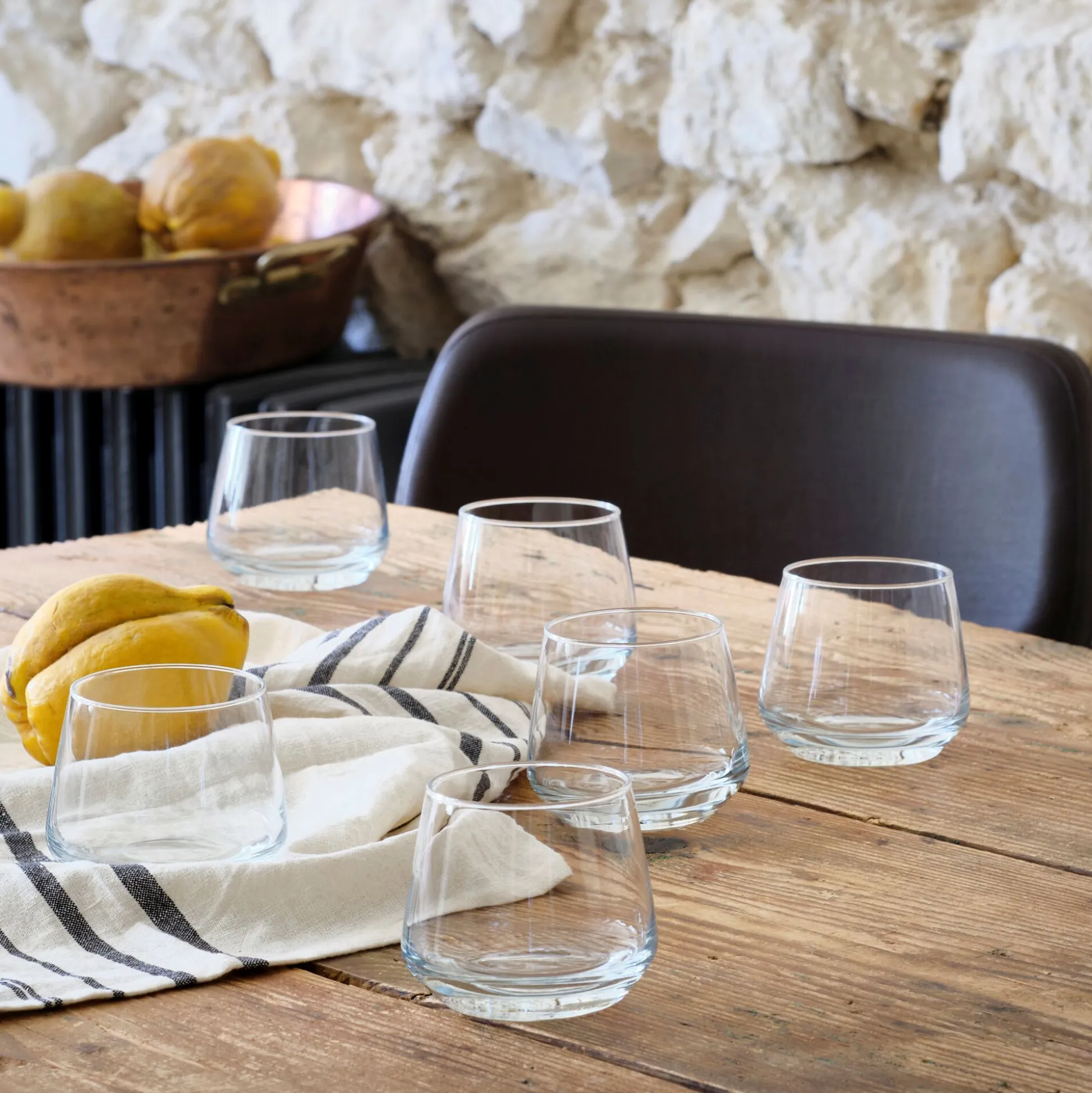 Coffret de 6 gobelets en verre 34,5cl - transparent