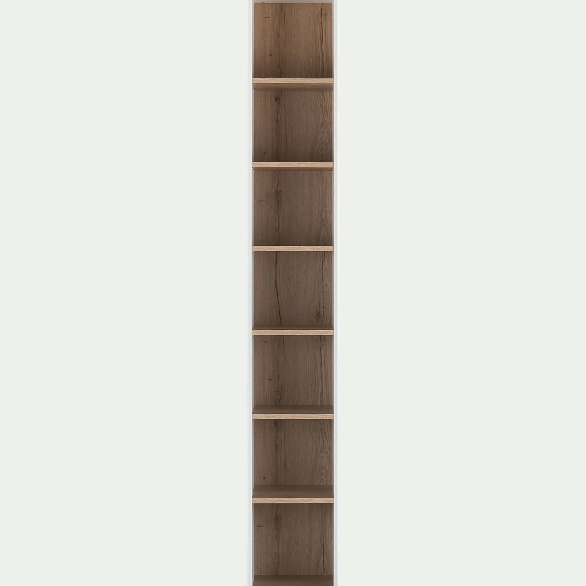 Colonne de rangement en bois effet chêne H235xL35cm - blanc