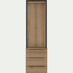Colonne de rangement 3 tiroirs en bois H210cm - bois clair