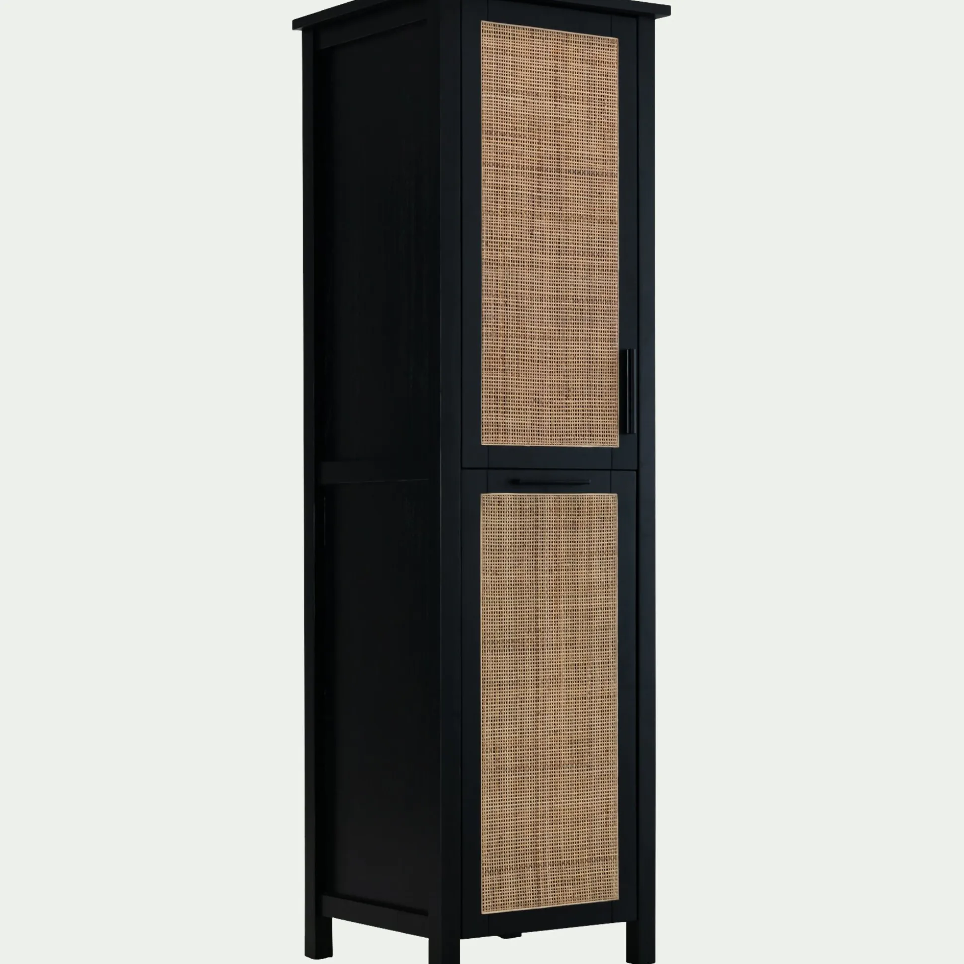 Colonne de salle de bain en bois de cèdre et cannage - H171cm