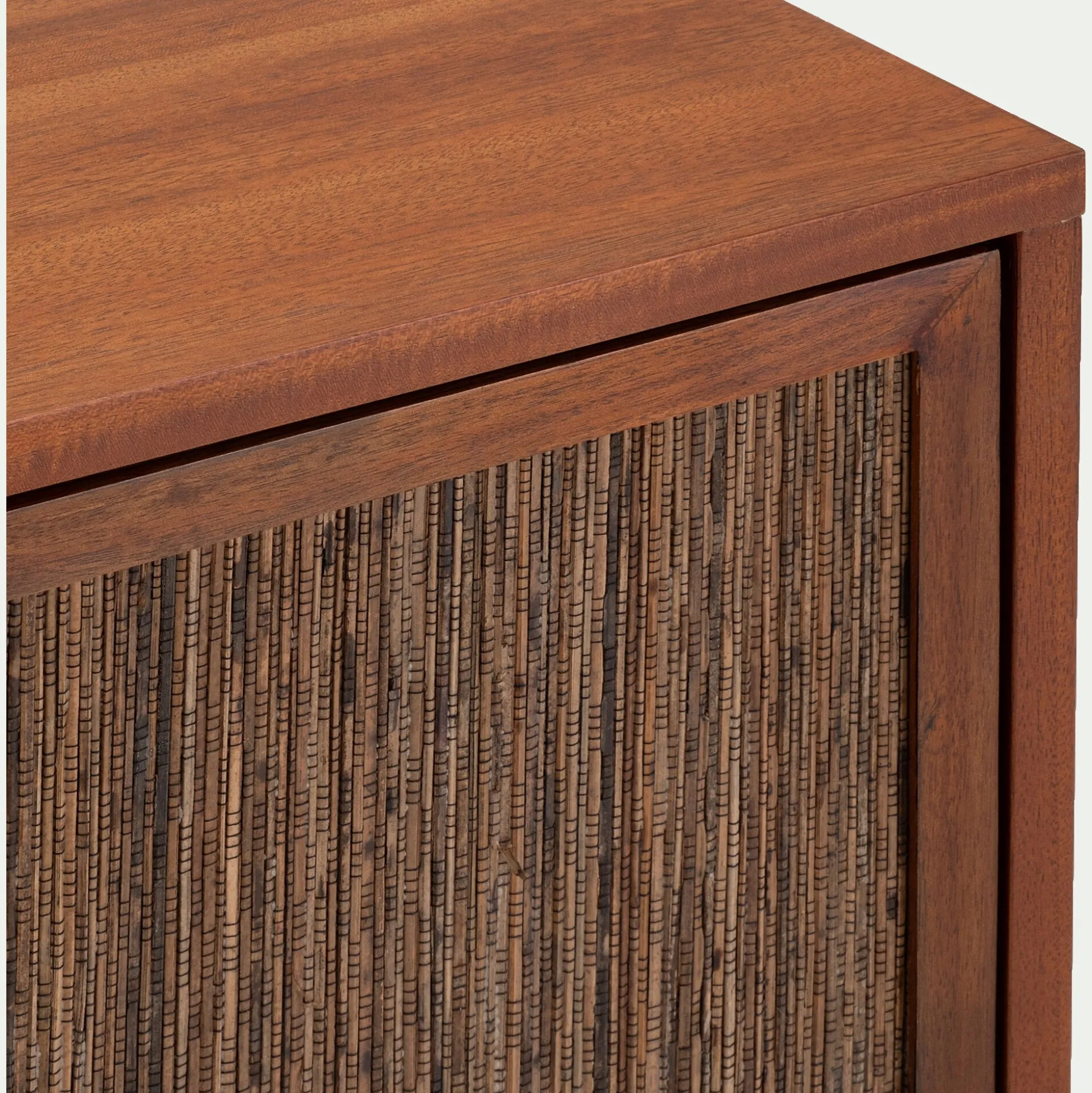 Commode 3 tiroirs en acajou L120cm - bois foncé