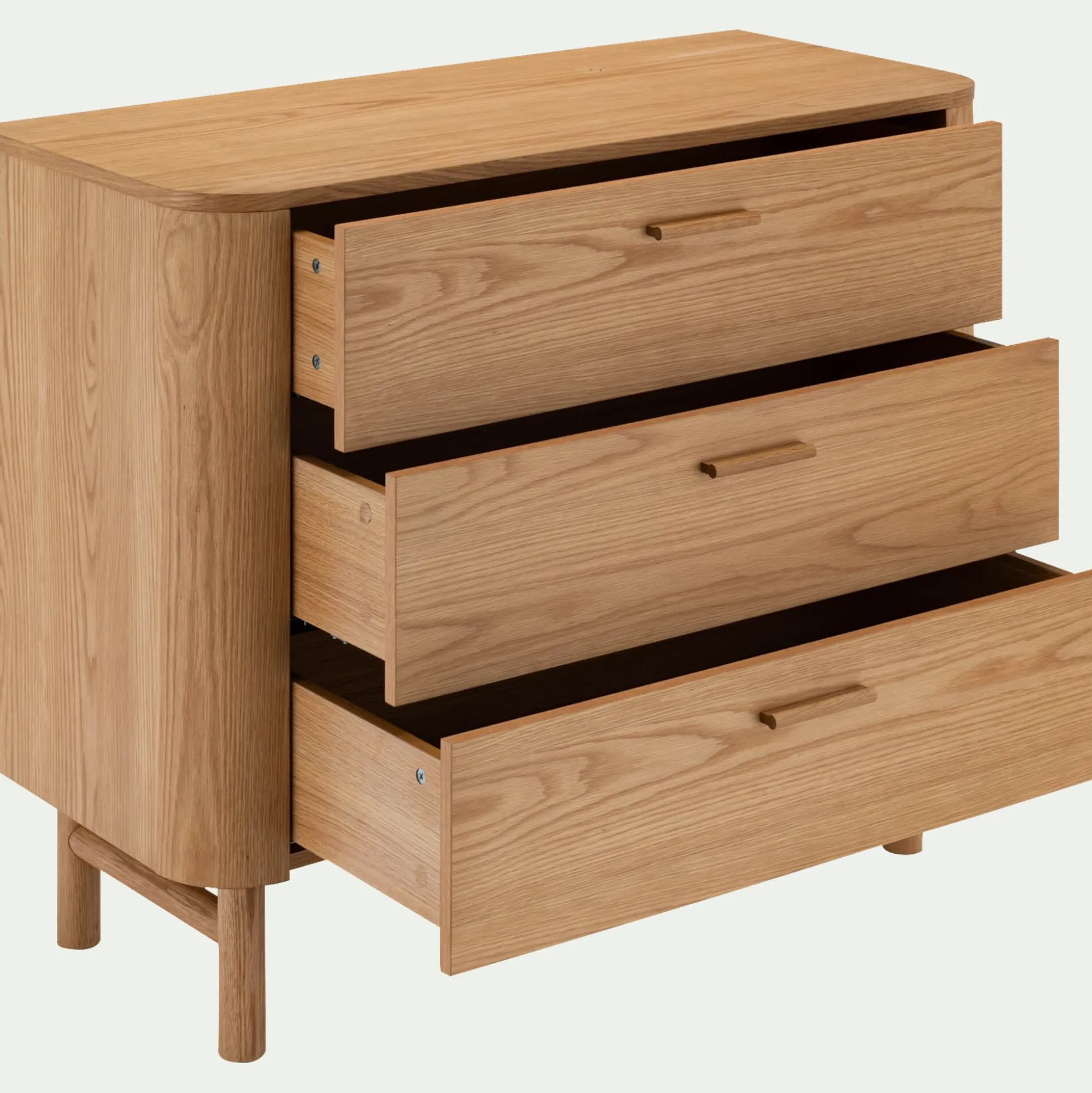Commode 3 tiroirs en bois - bois clair