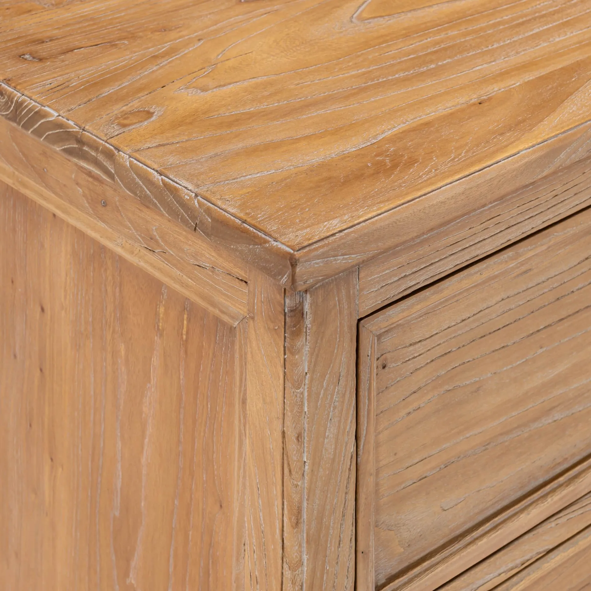 Commode 6 tiroirs en bois d'orme et de pin - bois clair