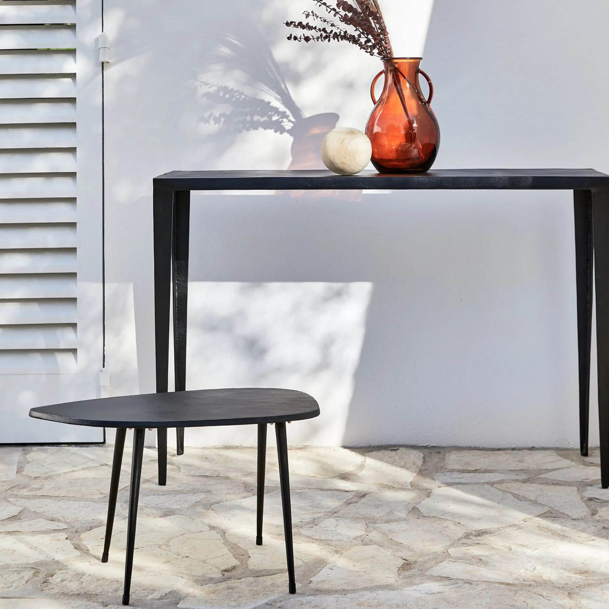 Console en aluminium - noir L121xl39xH82cm