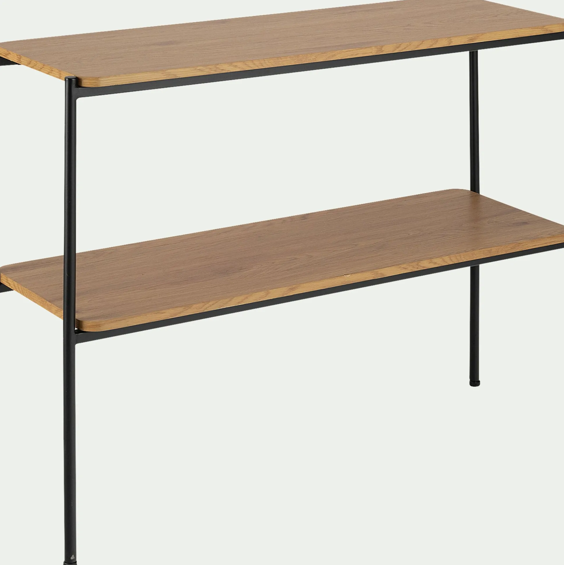 Console en bois et métal L100xl35xH77cm - bois clair