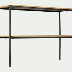 Console en bois et métal L100xl35xH77cm - bois clair