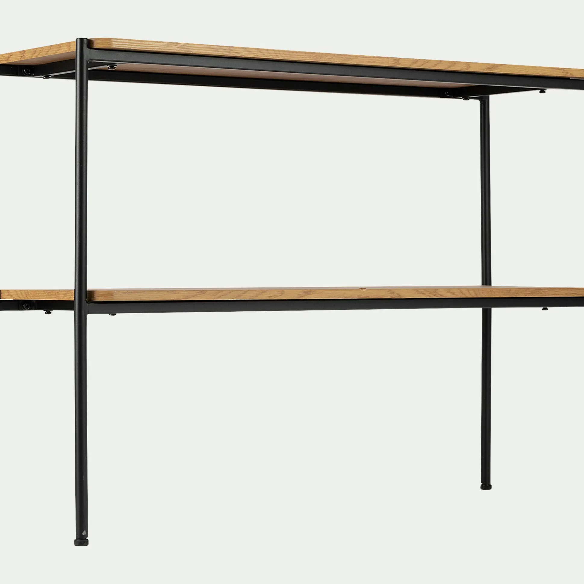 Console en bois et métal L100xl35xH77cm - bois clair