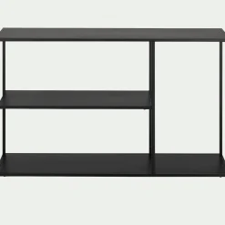 Console 3 plateaux en acier - noir