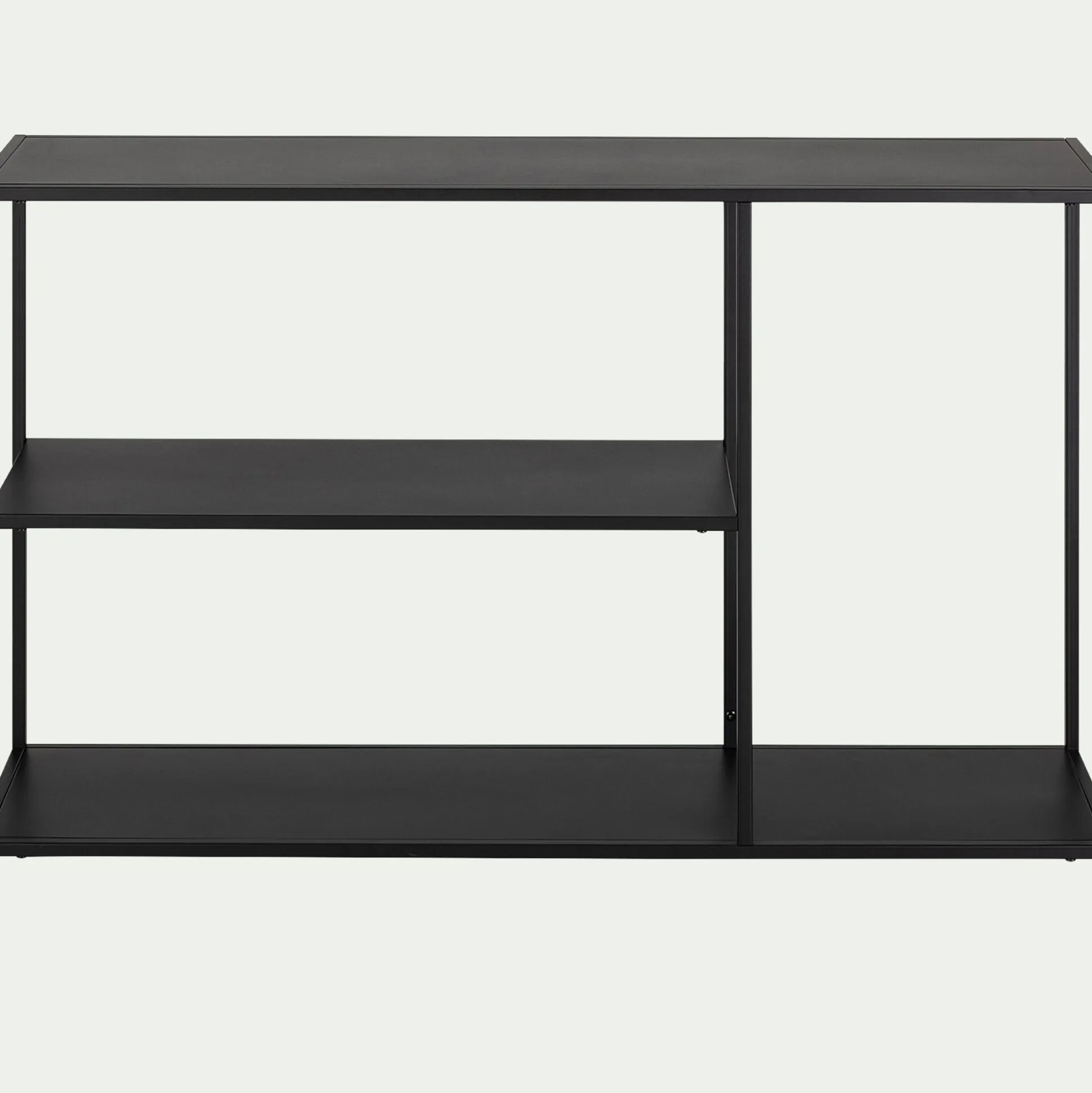 Console 3 plateaux en acier - noir
