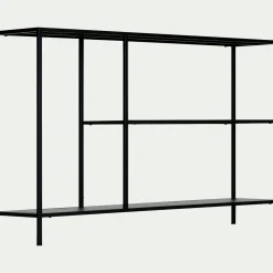 Console 3 plateaux en acier - noir