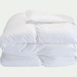 Couette tempérée percale de coton et fibre siliconée - 240x220cm