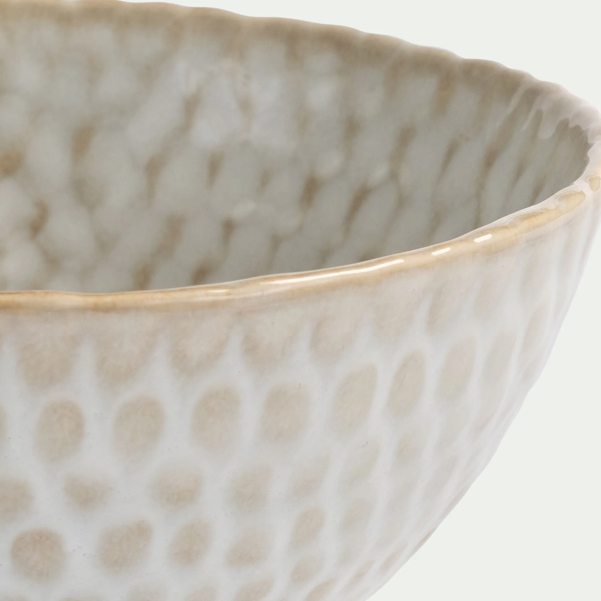 Coupe décorative en grès D17,5cm - blanc