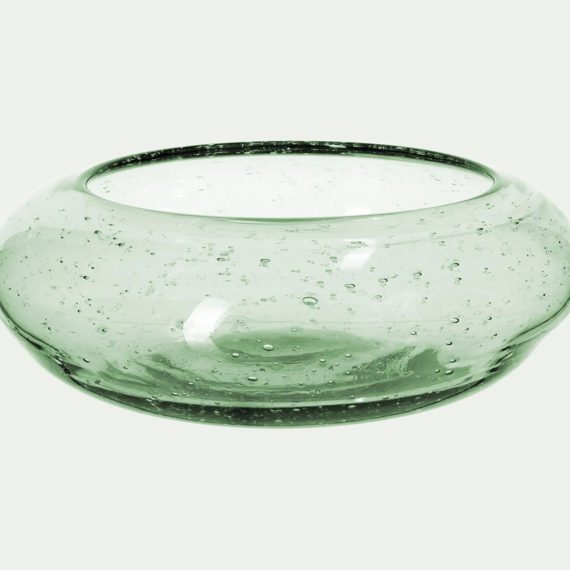 Coupe décorative en verre bullé D6,5cm - transparent