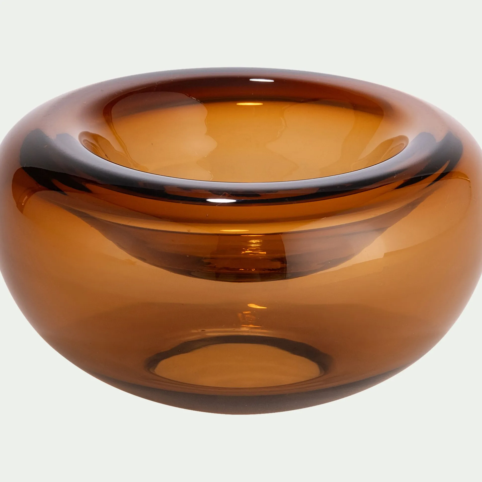 Coupe décorative en verre D15cm - brun rustrel