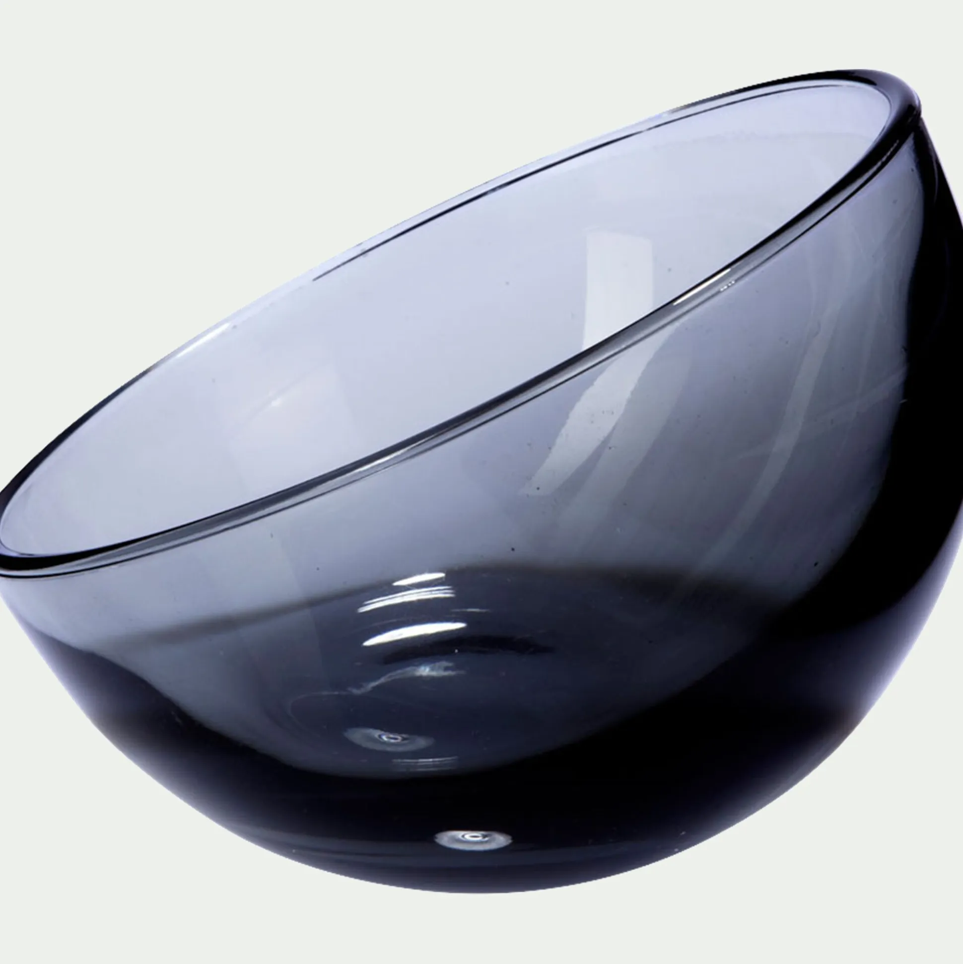 Coupelle à dessert en verre fumé D11cm - gris
