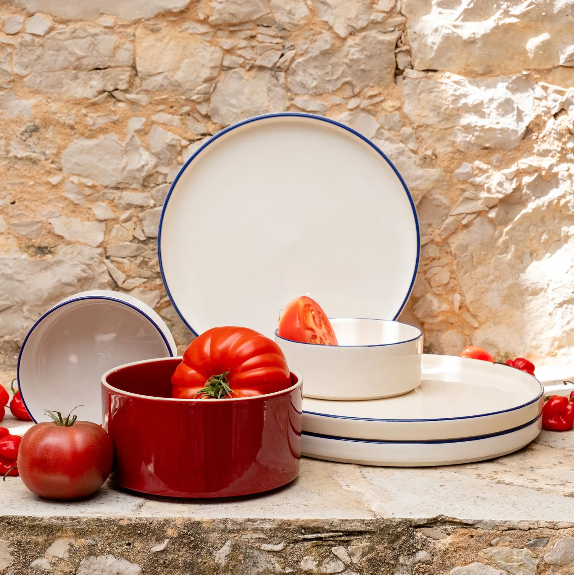 Coupelle en grès D15cm - rouge