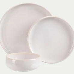 Coupelle en grès moucheté D14,7cm - blanc