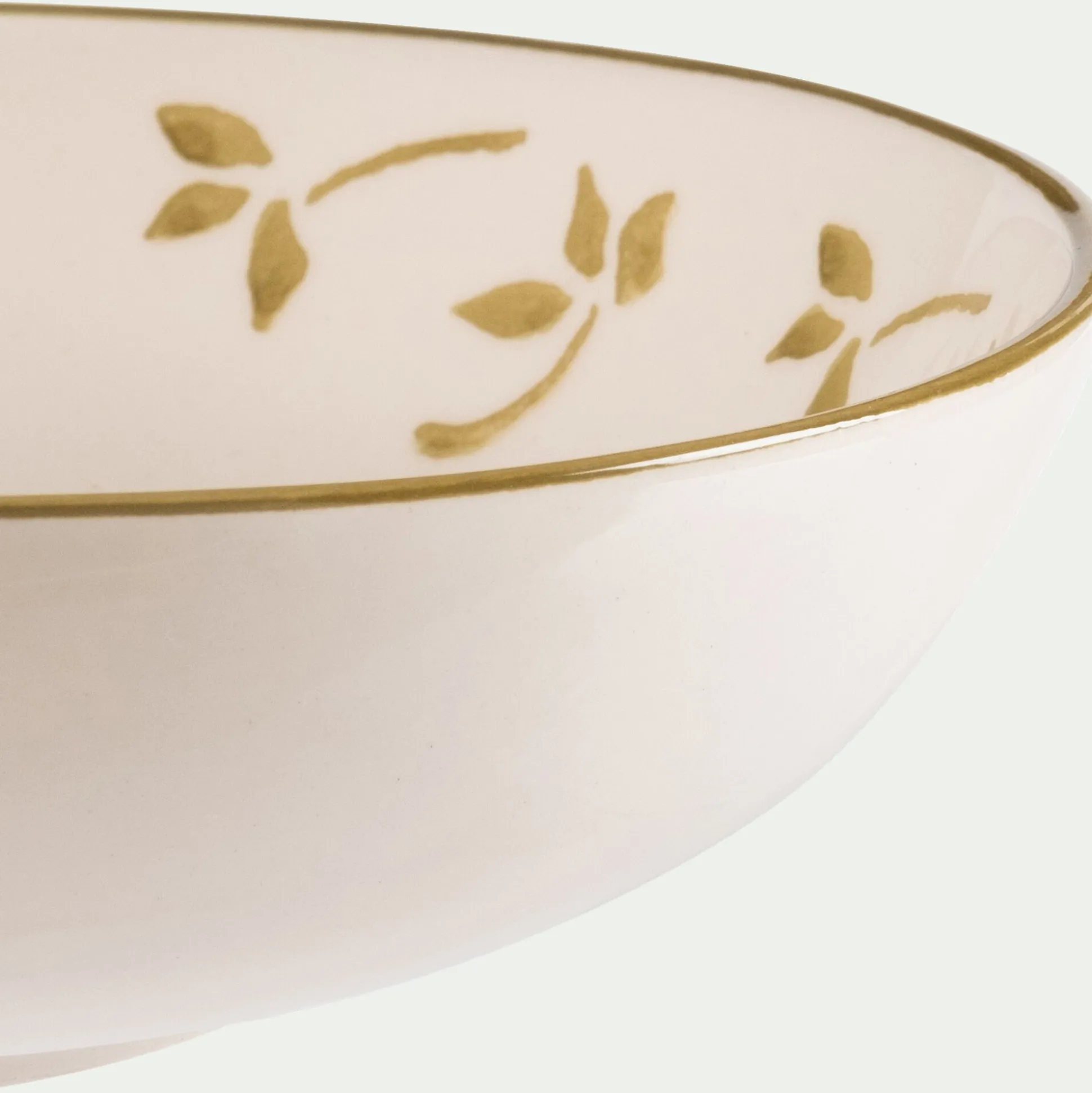 Coupelle motif floral en faïence D16cm - blanc