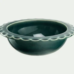 Coupelle ondulée en grès D18,5cm - vert