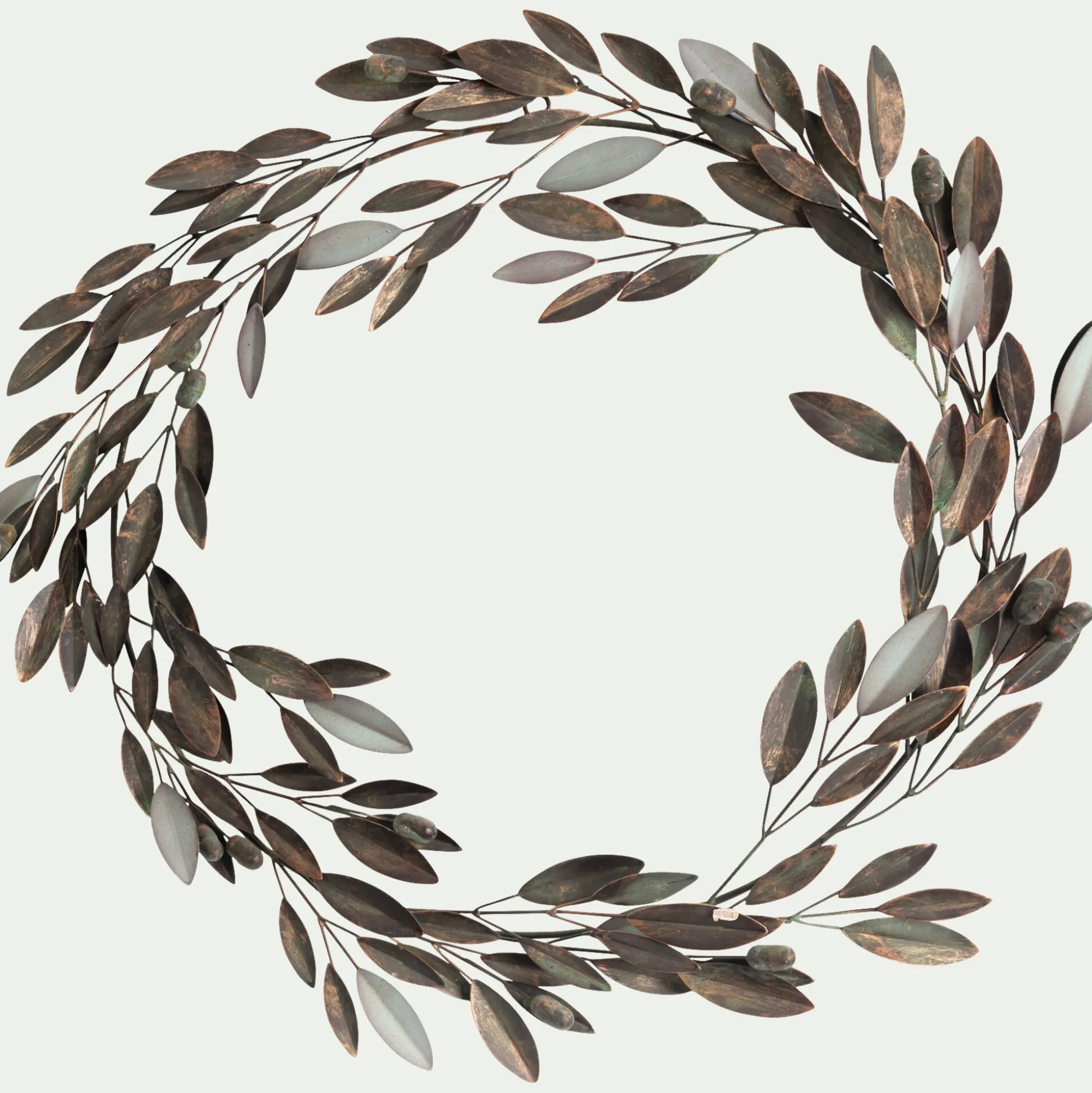 Couronne de Noël en métal D52cm - marron