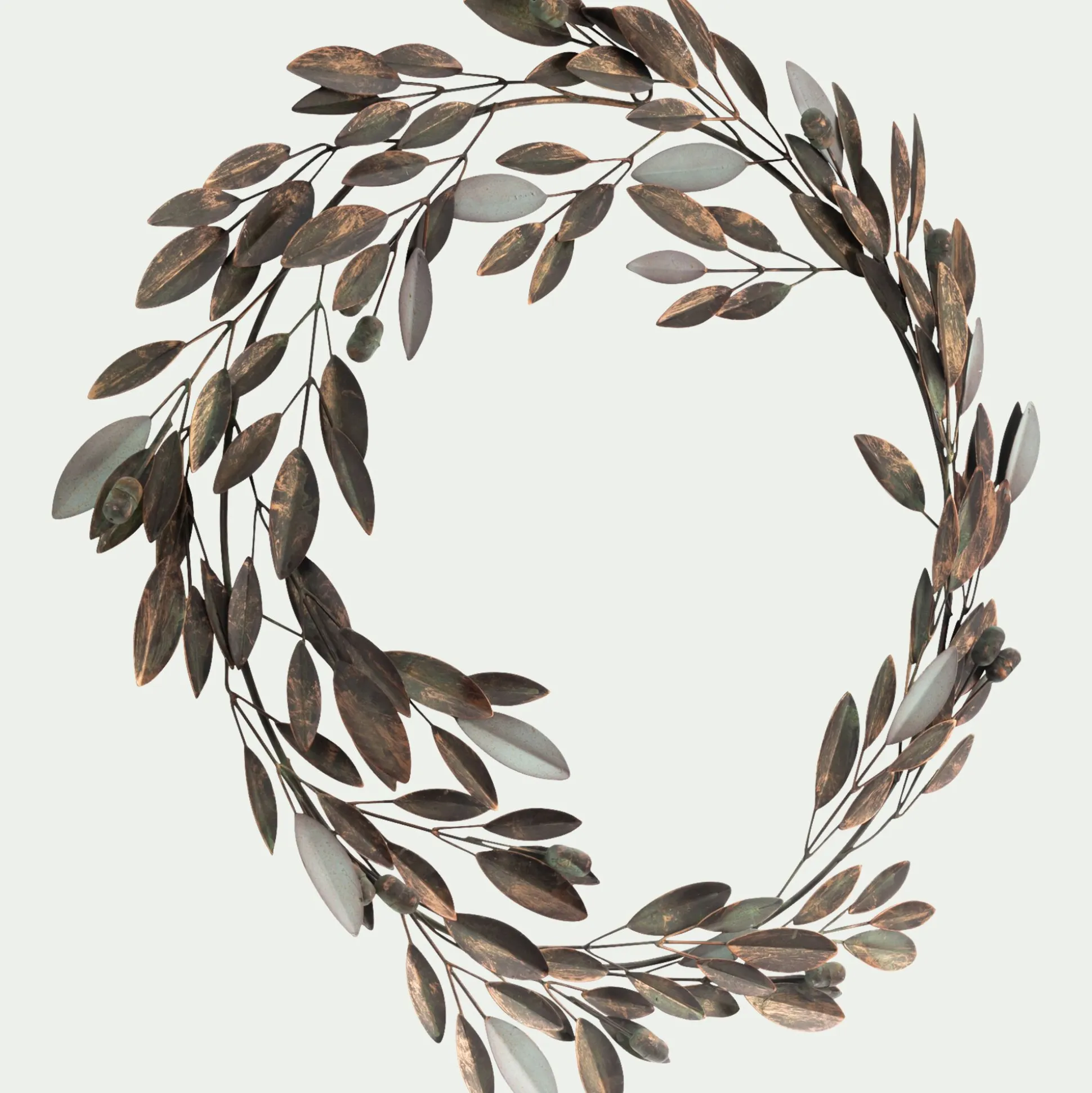 Couronne de Noël en métal D52cm - marron