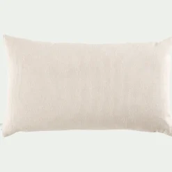 Coussin chambray en coton 30x50cm - beige