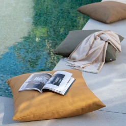 Coussin de jardin en tissu - jaune alep 70x70cm