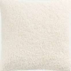 Coussin effet moutonné synthétique 45x45cm - blanc