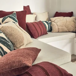 Coussin en coton effet laineux 40x60cm - beige