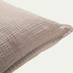 Coussin en gaze de coton 45x45cm - beige alpilles