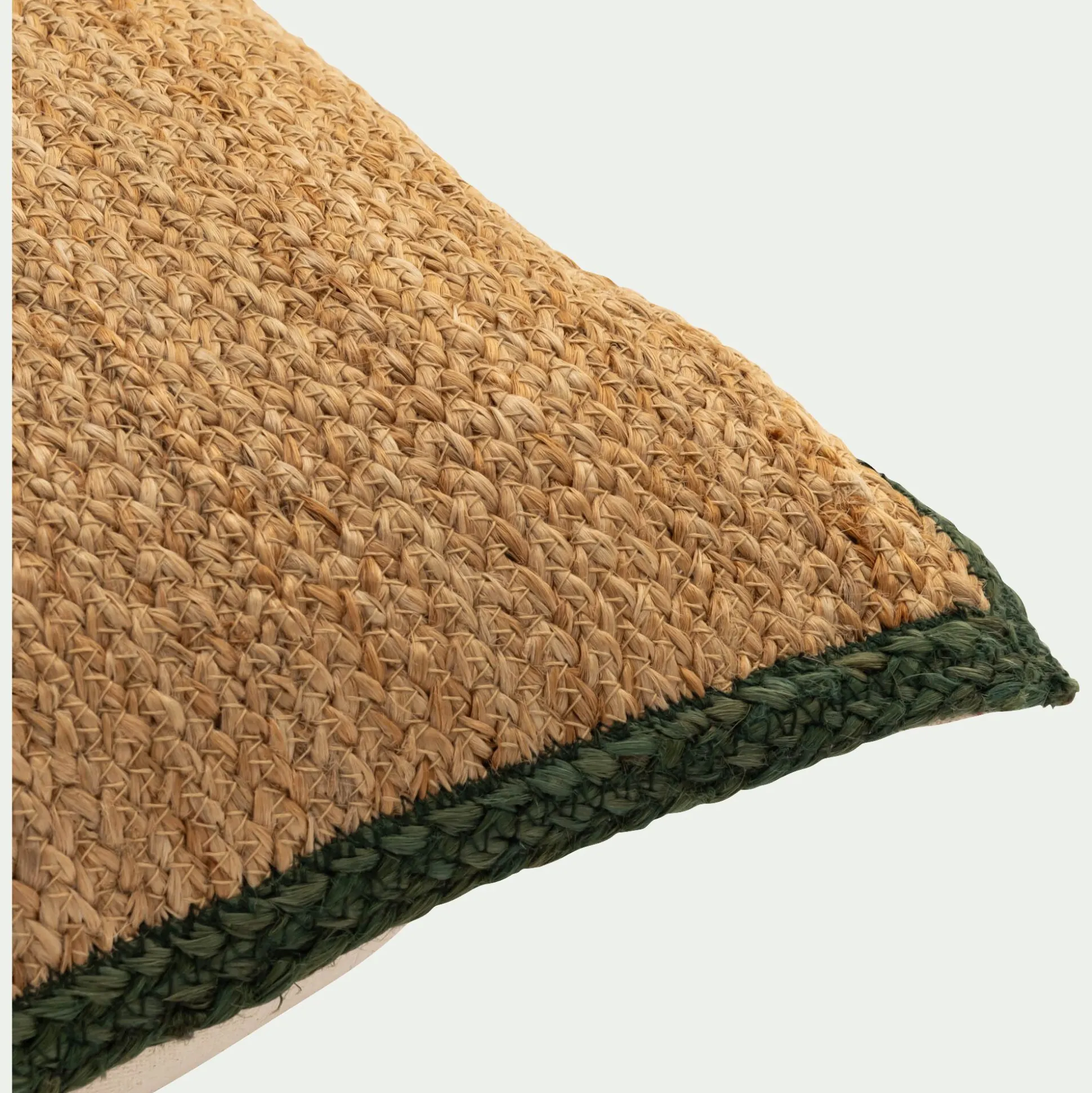 coussin en jute avec finition liseré 45x45cm - naturel