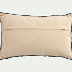 coussin en jute avec finition liseré 35x50cm - naturel