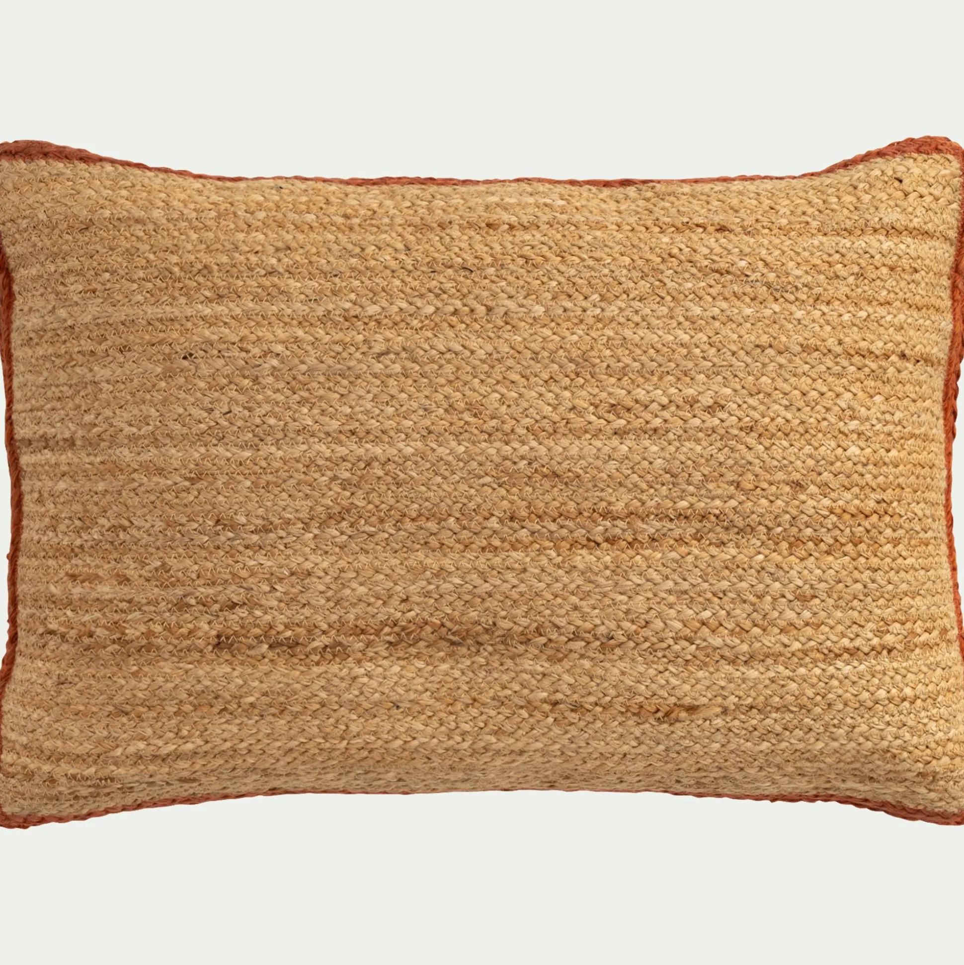coussin en jute avec finition liseré 40x60cm - naturel