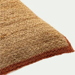 coussin en jute avec finition liseré 40x60cm - naturel