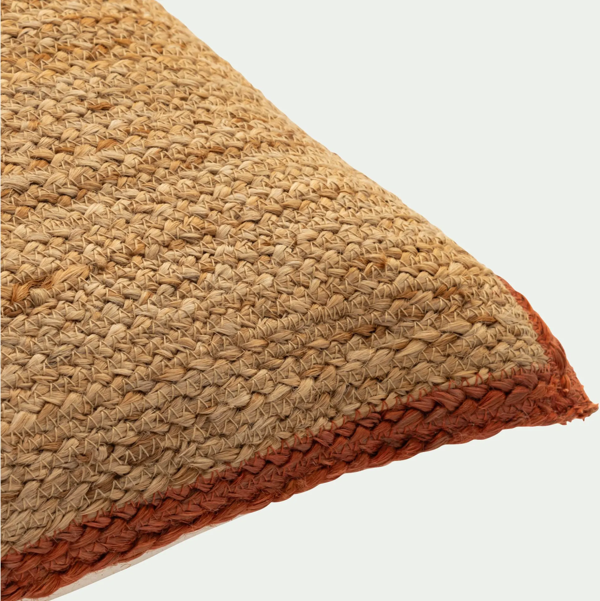 coussin en jute avec finition liseré 40x60cm - naturel