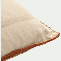coussin en jute avec finition liseré 40x60cm - naturel